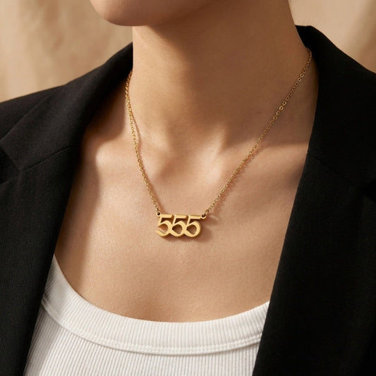 Buddha & Karma 555 Angel Number Necklace - Positive Transformation