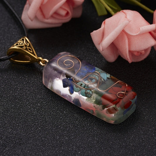 Buddha & Karma 7 Chakra Orgone Necklace - Energy Healing & EMF Protection