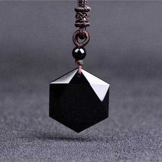 Buddha & Karma Black Obsidian Talisman - Necklace for Protection