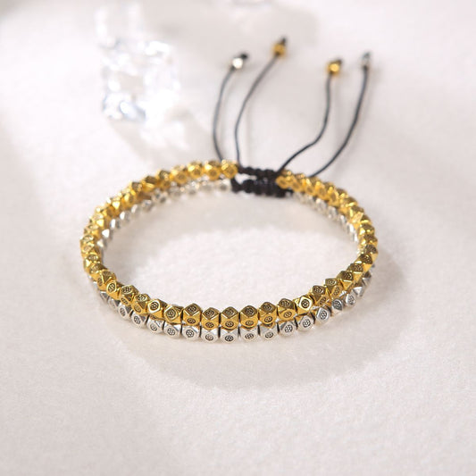 Buddha & Karma Copper Beads Harmony & Healing Bracelet - Gold Colored Copper Beads