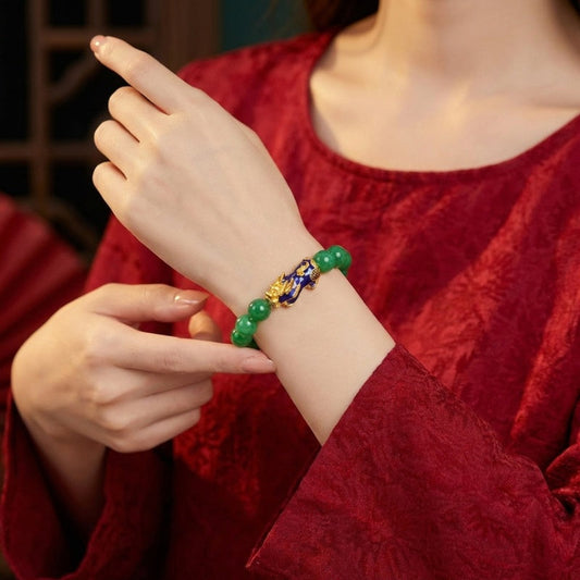 Buddha & Karma Green Jade Pixiu Bracelet - Abundance & Protection