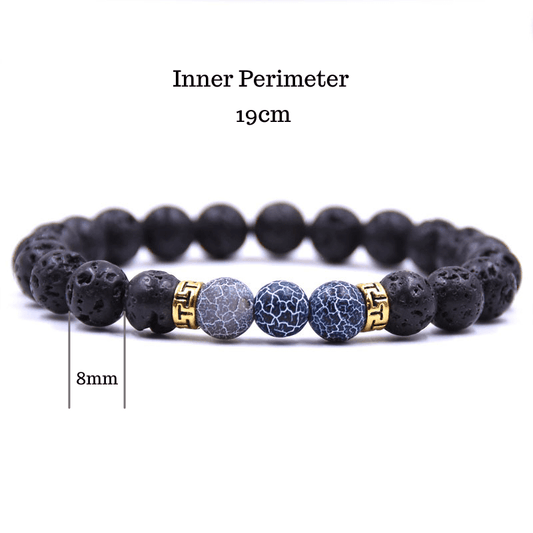 Buddha & Karma Grounding Lava Stone Bracelet - Calming & Grounding