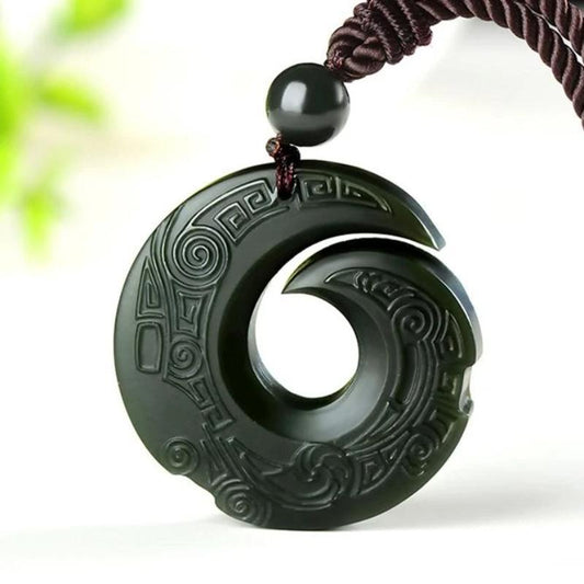 Buddha & Karma Hetian Jade Pendant Manifesting Necklace