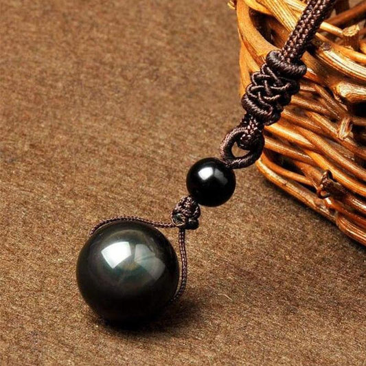 Buddha & Karma Rainbow Obsidian Necklace - Eye of Truth